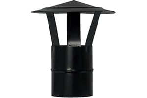 WOLFPACK LINEA PROFESIONAL - Sombrero Vitrifiado Para Estufa Pellet, Leña, Chimenea, Extracción De Humos, Para Tubo Ø 80 mm.