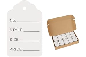 Naisfei 1000 Stück Preisschilder Etiketten Anhänger Preis, Kleinen Preisetiketten Hängeetiketten 32mm*50mm Preisschilder Geschenk Anhänger (Weiß)