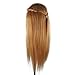 Hairdressing 80% Brown Professional Real Hair 22 Inch,CoastaCloud Training Mannequin Head Hairdresser Human Hair with Clamp