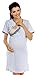 Zeta Ville Nursing Nightdress Robe Labour Hospital Gown MIX & MATCH 393c (Nightdress - Light Grey, UK 10/12)