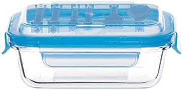 NNIU High Borosilicate Heat-resistant Glass Crisper， Microwave Special Lunch Box 640ml