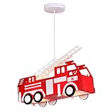 Feuerwehr Auto Hänge Leuchte rot Pendel Lampe Kinder Spiel Zimmer Beleuchtung Globo 15726