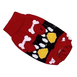 Acrylic Knit Turtleneck Sweater Clothes for Dog Pet (Red, Medium)