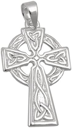Pendant celtic cross 925 sterling silver 22 x 13 mm for men