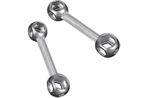 CaiHuaEr Dumbell Spanner, 2 Pcs Hexagon Hole Spanner Dumbbell Type Bike Spanner Bicycle Repair Tool for Biking Cycling Mountain Bike MTB BMX, 6mm - 15mm, Silver