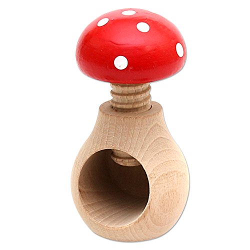 Hochwertiger handgedrechselter Holz Nussknacker als Fliegenpilz, hochwertige Handarbeit, ca. 10 cm