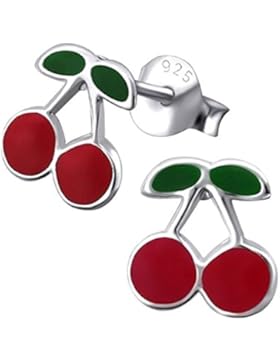 So Chic Schmuck - Ohrstecker Kirsch Bunte Sterling Silber 925