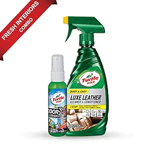 Turtle Wax Fresh Interior Combo - Luxe Leather Cleaner & Conditioner + Travel Size Odor X - Caribbean Crus Scent