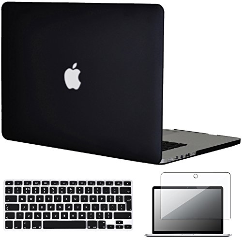Topideal 3 in 1 gummierte matt Hard Shell Schutzhülle für Apple 39,1 cm/15 Zoll MacBook Pro mit Retina-Display (Modell: A1398) + Tastatur Cover + Displayschutzfolie