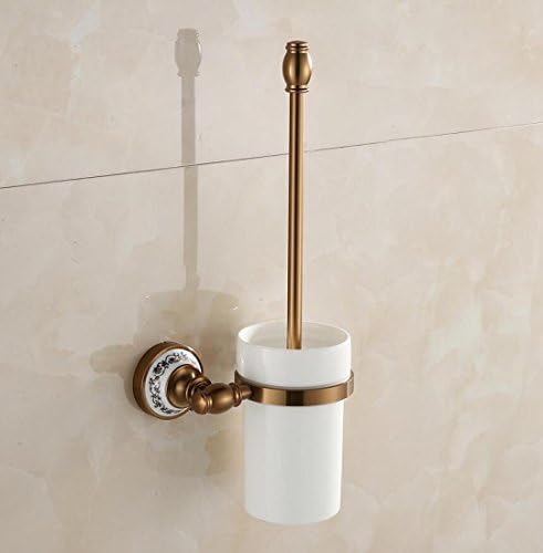 Ceramics Base Toilet Brush and Holder Wall-Mounted Bathroom Accessories Space Saving Design Toilet Cleaning Brush Set Scrubbing Wand