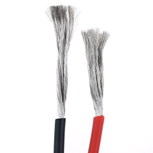 TILY 16 Gauge Silikon Draht 13.2 Füße [6.6 ft Schwarz und 6.6 ft Rot] High Temperature Resistant Weich und flexibel 16 AWG Silikon Draht - 2