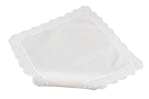 Preisvergleich Produktbild coolkaufen Häkeltaschentuch, handgearbeitet und handrolliert mit breitem weissen Rand