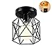 Produktbild Semi-Flush Mount Decke Light E26/27 Edison Glühbirne Industrial Vintage Style Schwarze Malerei Finish Für Flur-Studierenden Raum Bürozimmer Dekoration Lichter Hängende Leuchte