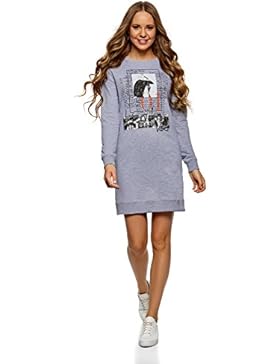 oodji Ultra Damen Bedrucktes Kleid im Sportlichen Stil