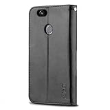 Huawei Nova Hülle, J&D [Handytasche mit Standfuß] [Slim Fit] Robust Stoßfest Aufklappbar Tasche Hülle für Huawei Nova - Schwarz - 