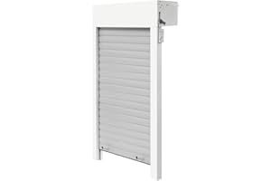 Schellenberg 20099 Set finestre con Montaggio dall'alto, 120 x 140 cm, Cassone Bianco, Profilo Tapparella Grigio