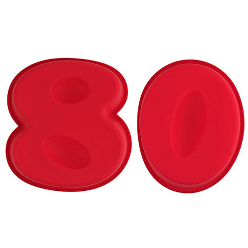 Selecto Bake - 80th Birthday Cake Large Numbers Silicone Mould Non-Stick 25.5 X 19.5 X 5.6cm