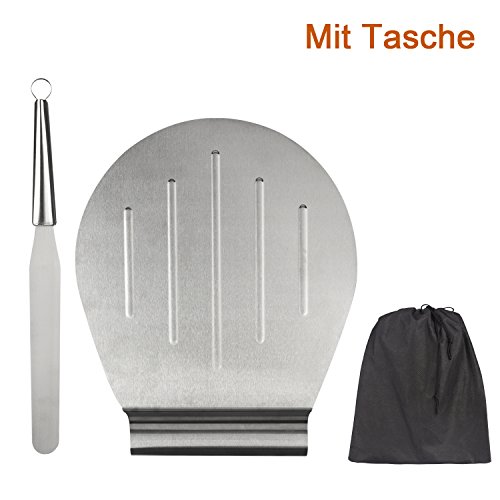 YaFex Tortenheber Kuchenheber Set und Konditormesser Streichmesser Pizzaheber Edelstahl mit Griff, Tortenheber von 31.5 x 26cm, Streichmesser 31.5x 2.4cm - 6