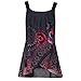 Produktbild OSYARD Damen Druckbluse mit Allover-Druck Mode Hemd ÄrmellosesO-Ausschnitt Sling Weste Tank Tops Bluse Casual Camisole(EU 42 / M, Rot)