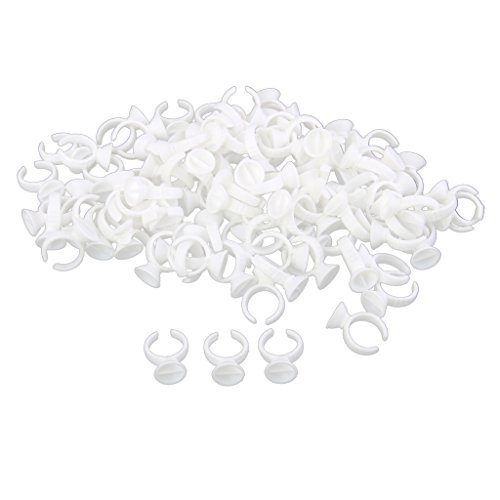 Approx.100pcs Eyelash Extension Disposable Glue Holder Rings 2-Slot S