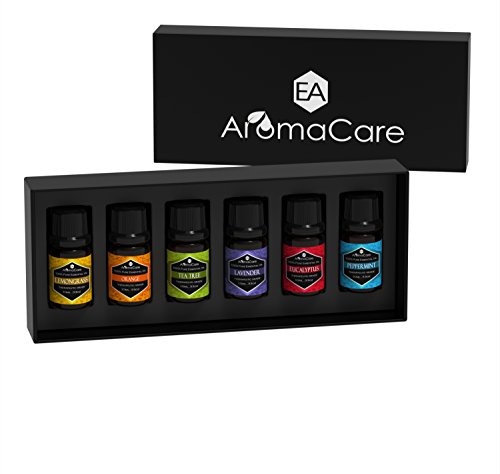 EA AromaCare – Aromatherapie Ätherische Öle Geschenkset – Therapeutische Qualität, 100% rein, (Lavendel, Pfefferminze, Zitronengras, Teebaum, Eukalyptus, Orange) - 2