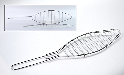 3x Fischgrill Edelstahl Fischgriller Fisch Grill BBQ Grillzange grillen 43 cm