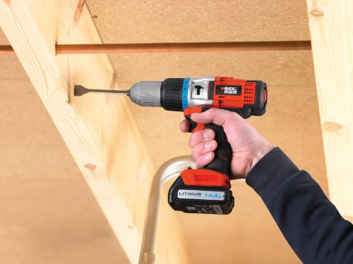 Black + Decker 14,4V Li-Ionen Akku-Schlagbohrschrauber, 2. Akku, LED-Arbeitsleuchte, Planetengetriebe, EGBHP148BK - 3