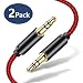 Produktbild AUX Kabel, [1,2m, 2PCS] JSAUX 3,5mm Audio [Kupferhülse/Hi-Fi] Klinkenkabel - ROT
