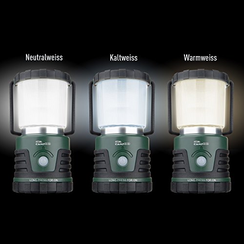 LiteXpress CAMP 33 Camping Laterne, 12 Hochleistungs-LEDs, 3 Farbtemperaturen, bis zu 530 Lumen ANSI FL1, Kunststoffgehäuse, grün / schwarz LXL910078B - 4
