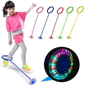 SimpleTec New Multicolor Skip Ball, Jump Ropes Sports Swing Ball & Hyun Dance Flash Kids Exercise Coordination Balance Hoop Jump Toy Upgraded Ankle Skip One-Legged Jumping Ring for Boys and Girls