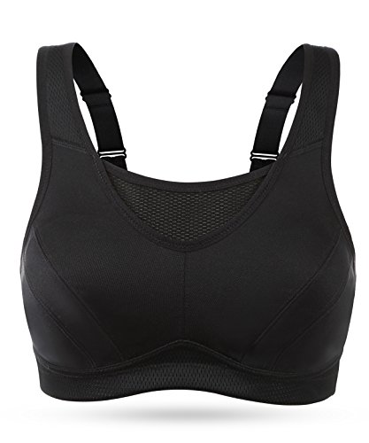 WingsLove Damen Bügelloser Höhe Beanspruchung Trainieren Sport-BH mit perfektem Halt - 4