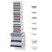 Produktbild home3000 Unsichtbares Bücherregal 3-1-Set variabel mit 8 Fächern für kleine und große Bücher in weiß und für ca. 180 cm hohen Bücherstapel