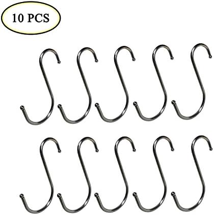 Boocy 10PCS S Shaped Hook Hanging Hooks Kitchen Spoon Pan Pot Hangers (L)