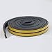 Produktbild QIND Tür Fenster Zugluftstopper Strip Schaumstoff Dichtung Wetter entfernen EPDM Tape Selbstklebend Kautschuk Schalldämmung Dichtungsprofil, 5 m schaldicht Schäumendes Klebeband, Schwarz, Free Size