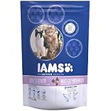 Iams Adult Multi-Cat Trockenfutter (für Haushalte mit mehreren erwachsenen Katzen, mit viel Huhn und Lachs, enthält viel hochwertiges tierisches Protein), 4er Pack (4 x 800 g Beutel)