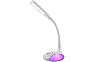 ‎WILIT WILIT LED Schreibtischlampe Kinder, Nachttischlampe Touch Dimmbar mit Tageslicht und Farbwechsel für Kinderzimmer, Elegante Tischlampe Mädchen Jungen mit Schwanenhals und 3 Helligkeitsstufen, Weiß