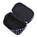 Polka Dots Double-Layer Toiletry/Cosmetic/Makeup Bag Travel Wash Organizer Case (Dark Blue)