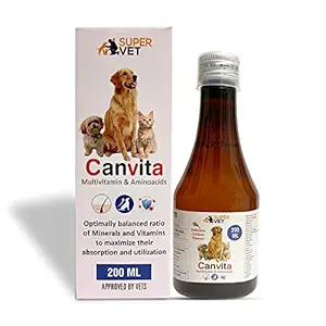 Supervet Canvita Syrup (Multivitamin and Amino acids) for Dogs | Boosts Immunity | 200ML