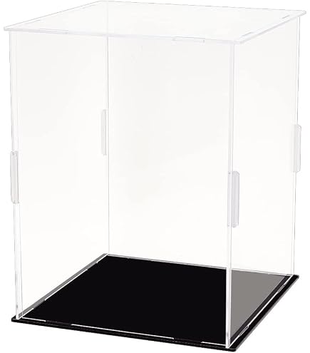 FINGERINSPIRE Vitrine En Acrylique Pour Mini Figurines - 2 Niveaux, 12 Emplacements Avec Bases Noires - Parfait Pour Collection