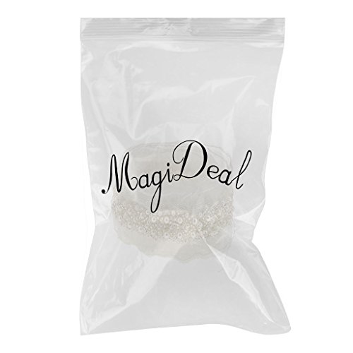 MagiDeal 97cm Perlen Nähen Mesh Band Kleid Dekor Handwerk Weiß / Schwarz – Weiß, one size - 2