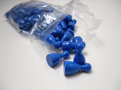 Preisvergleich Produktbild 100 Stück Halmakegel aus Holz 25mm-blau