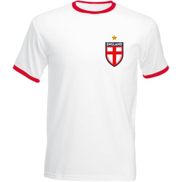 Maglietta Inghilterra George Cross Football 'It's Coming Home' – Bianca, 100% Cotone, Taglia S