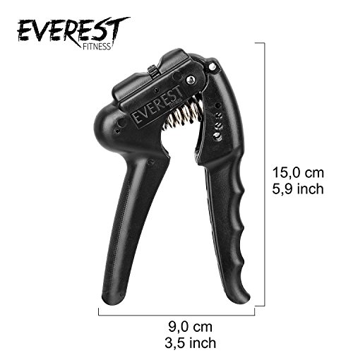 EVEREST FITNESS Profi Handgreif-Trainer für Hand- und Unterarm-Muskulatur, mit einstellbarem Widerstandsbereich | 2 Jahre Zufriedenheitsgarantie | Fingerhantel, Fingertrainer, Federgriffhantel, Handmuskeltrainer - 3