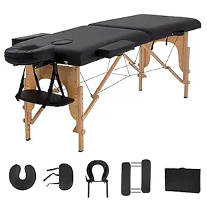Massage Table Massage Bed Spa Bed 73? Long 2 Folding Portable Massage Table W/Carry Case Heigh Adjustable Salon Bed Face Cradle Bed