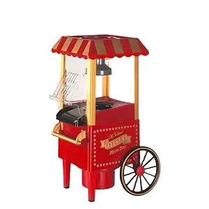 SHreejiiH Popcorn Machine, DIY Vintage Retro Electric Hot Air Popcorn Machine Family Party Tools Children's Gifts (Multicolor)