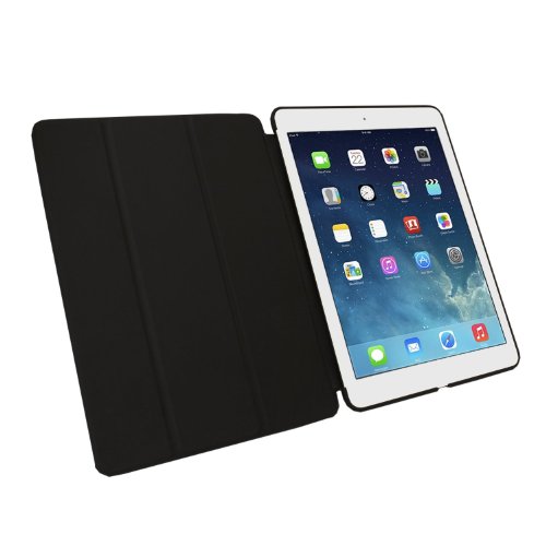 Khomo iPad Air 1 Hülle Case Schwarze Schwarzes Gehäuse mit doppelten Schutz ultra dünn und leicht, Smart Cover – Dual Black - 3