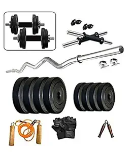 Body Maxx 20Kg Home Gym Set with 3 Feet Curl Rod