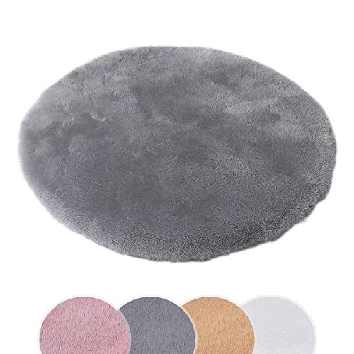 SXYHKJ Tappeto in Finta Pelliccia di Coniglio/Faux Pelle di Pecora Imitazione Toison Moquette/Fluffy Soft Breve Hair Decorativo Cuscino da Sedia Divano stuoia (Grigio, 60x60cm)
