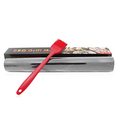 BBQ Grillmatte-3er Set zum Grillen und Backen aus Silikon mit Antihaftbeschichtung für bis 0.2 mm dick – 33×40 cm ideal für Gas Kohle Grill und Backofen geeignet LFGB und FDA Zulassung - 8