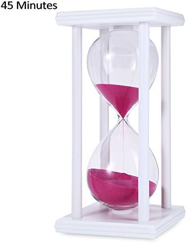 Hourglass Sand Timer 45 Minutes Wood Sand Timer for Kitchen Office School Decorative Use